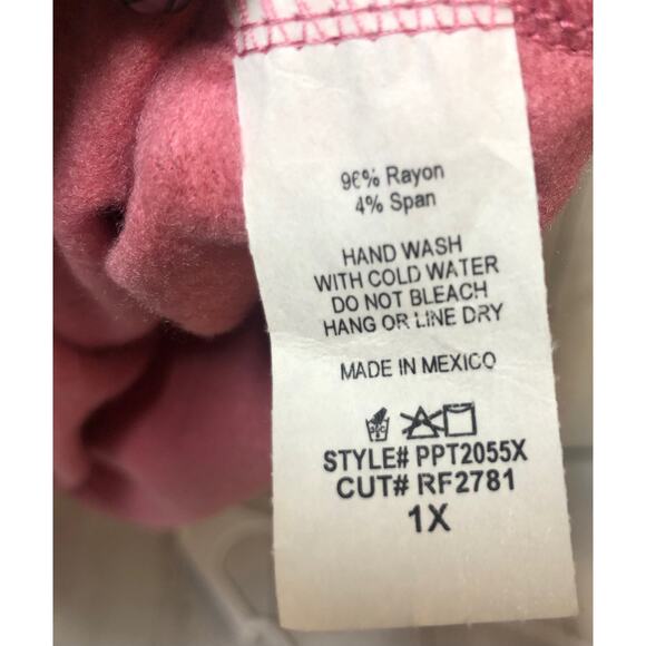Perfect Peach Long Sleeve Pullover Crew Neck Sweatshirt Pink Women's Size 1X - Picture 9 of 9
